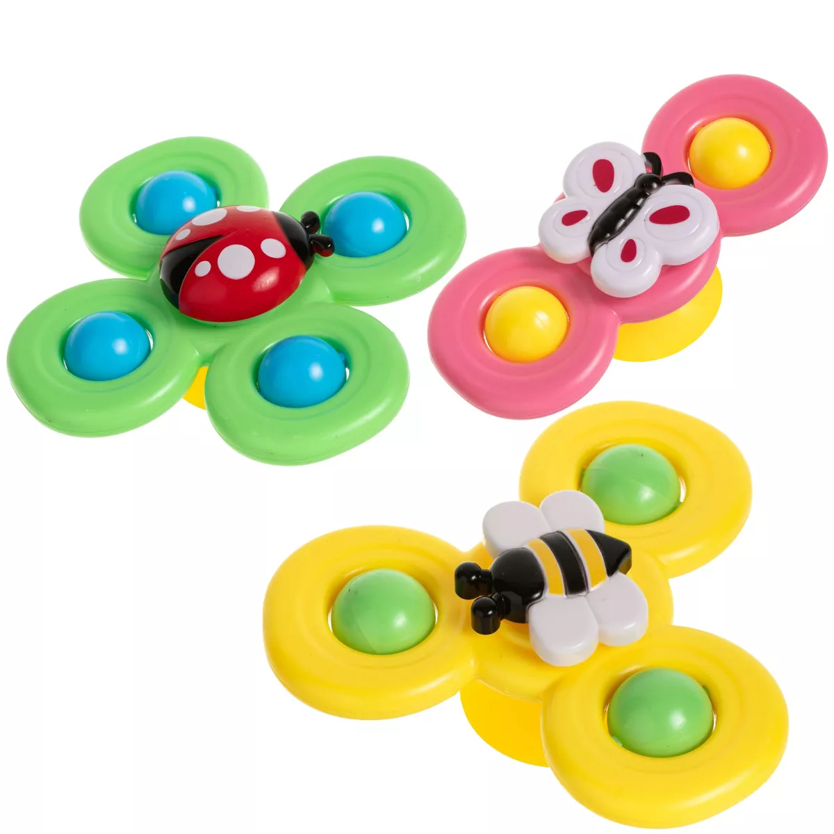 Sperric Suction Cup Spinner Toys - Suction Cup Fidget Spinner Bath Toys, Spinning Top Baby Sensory Toys for Toddlers 1-3