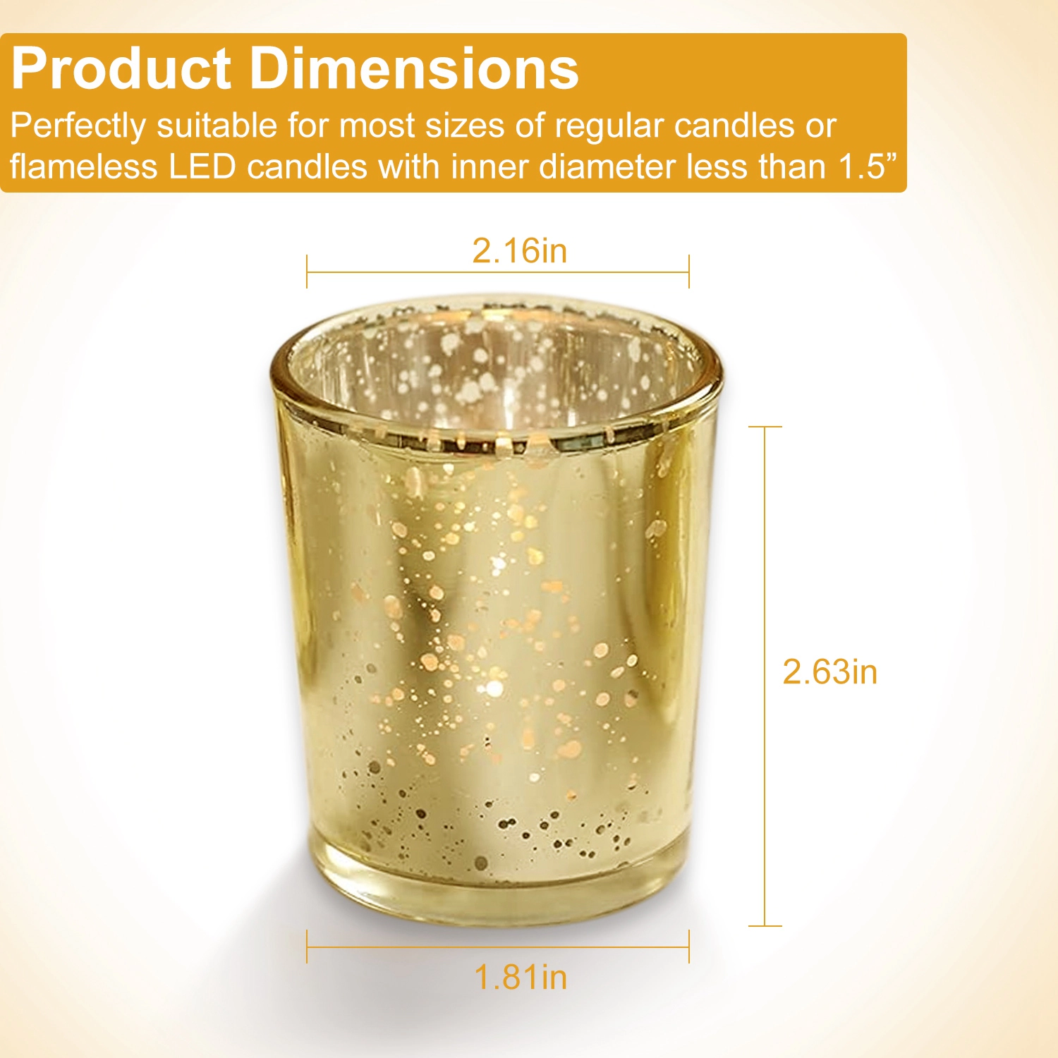 GBruno 24-Piece Mercury Glass Votive Candle Holders