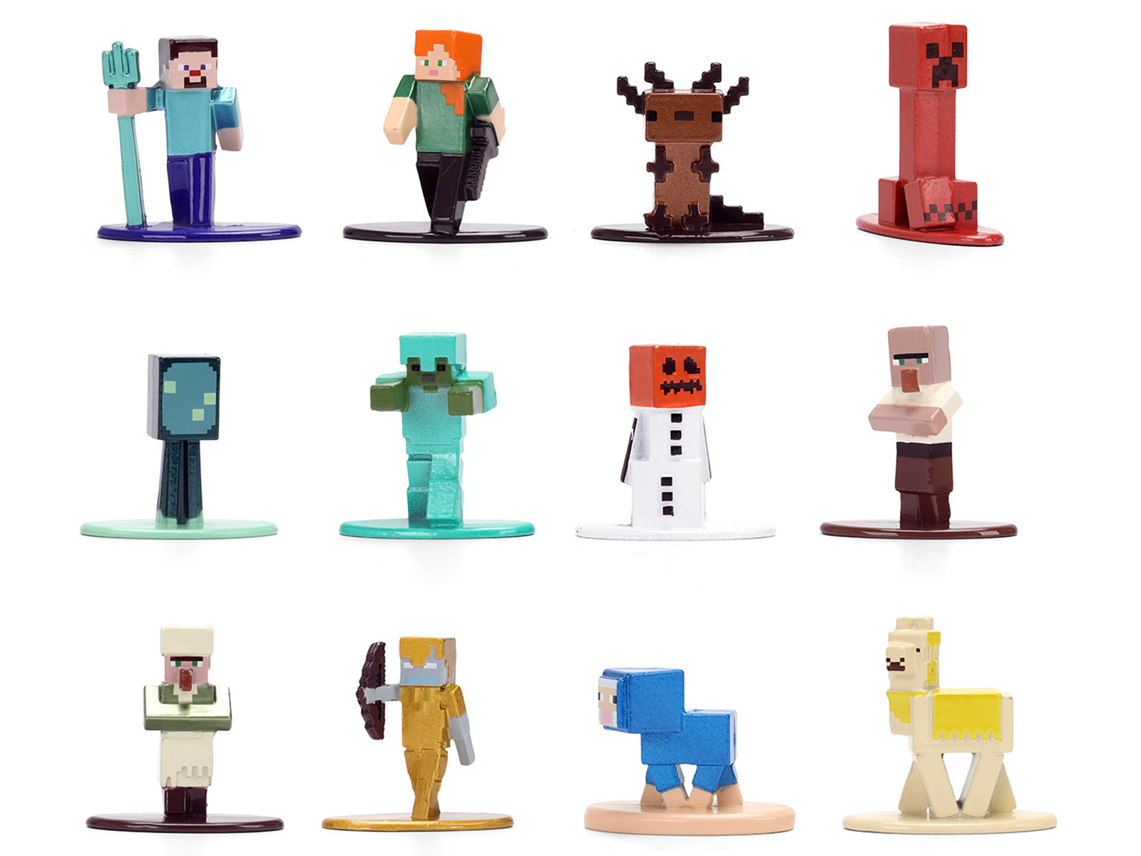 Jada Set of 12 Diecast Figures "Minecraft" Video Game "Nano Metalfigs" Series Diecast Models by Jada