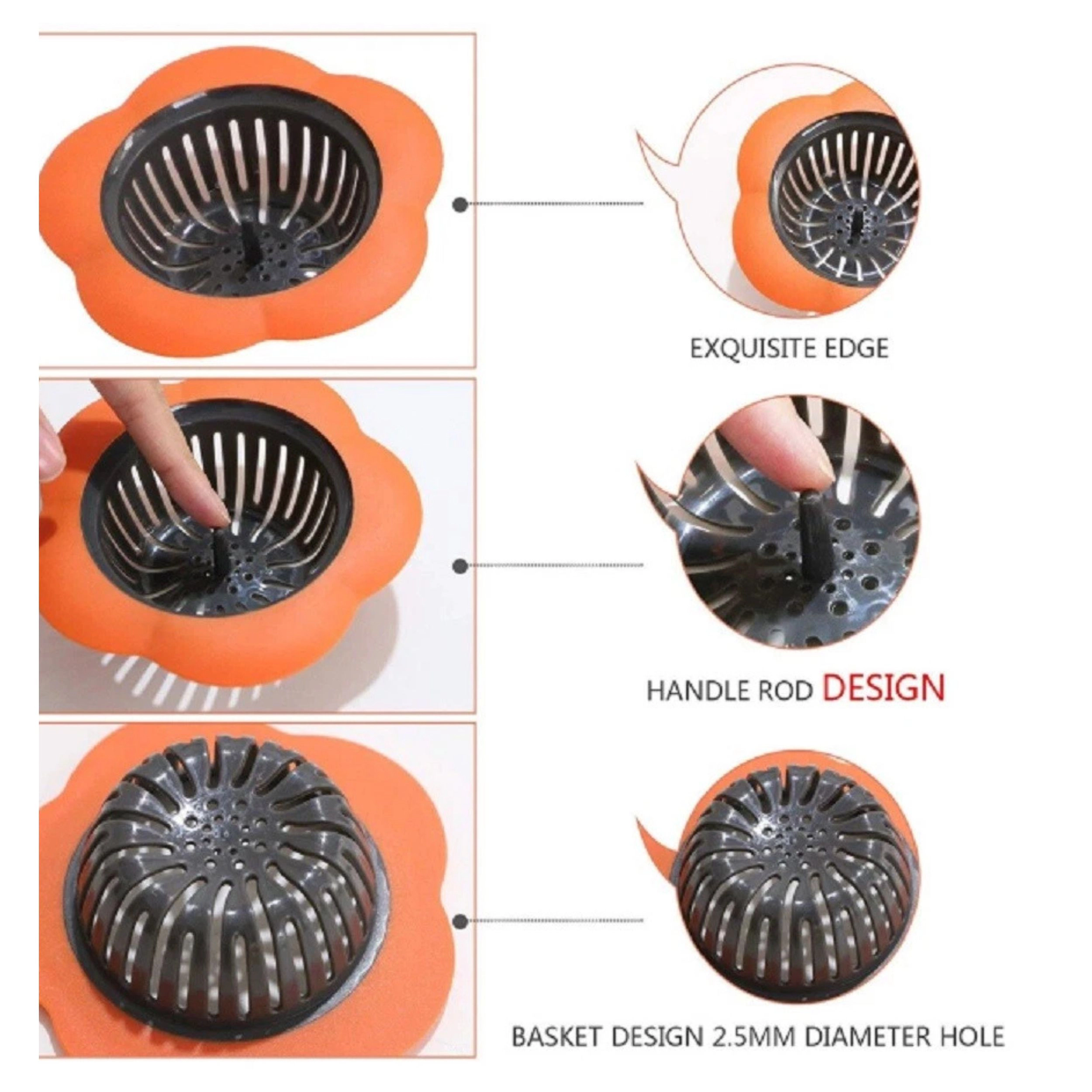 Home Collection Pack of 4, 4.5" Kitchen Sink Drain Strainers Plastic Food Catchers