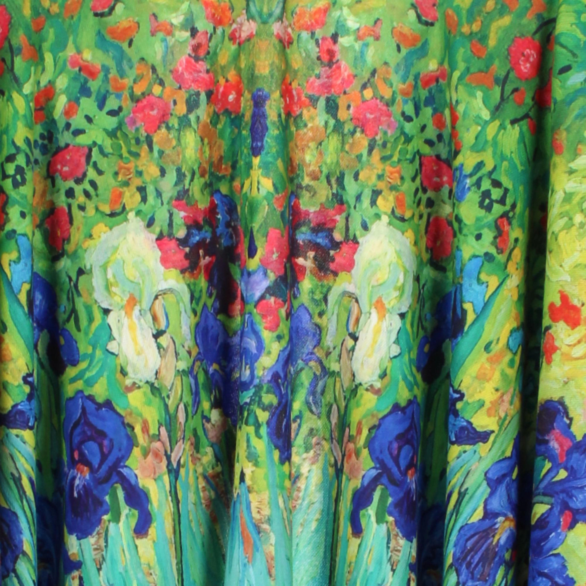 The Magic Scarf Company Women's Van Gogh Irises Print Ruana Shawl Cape