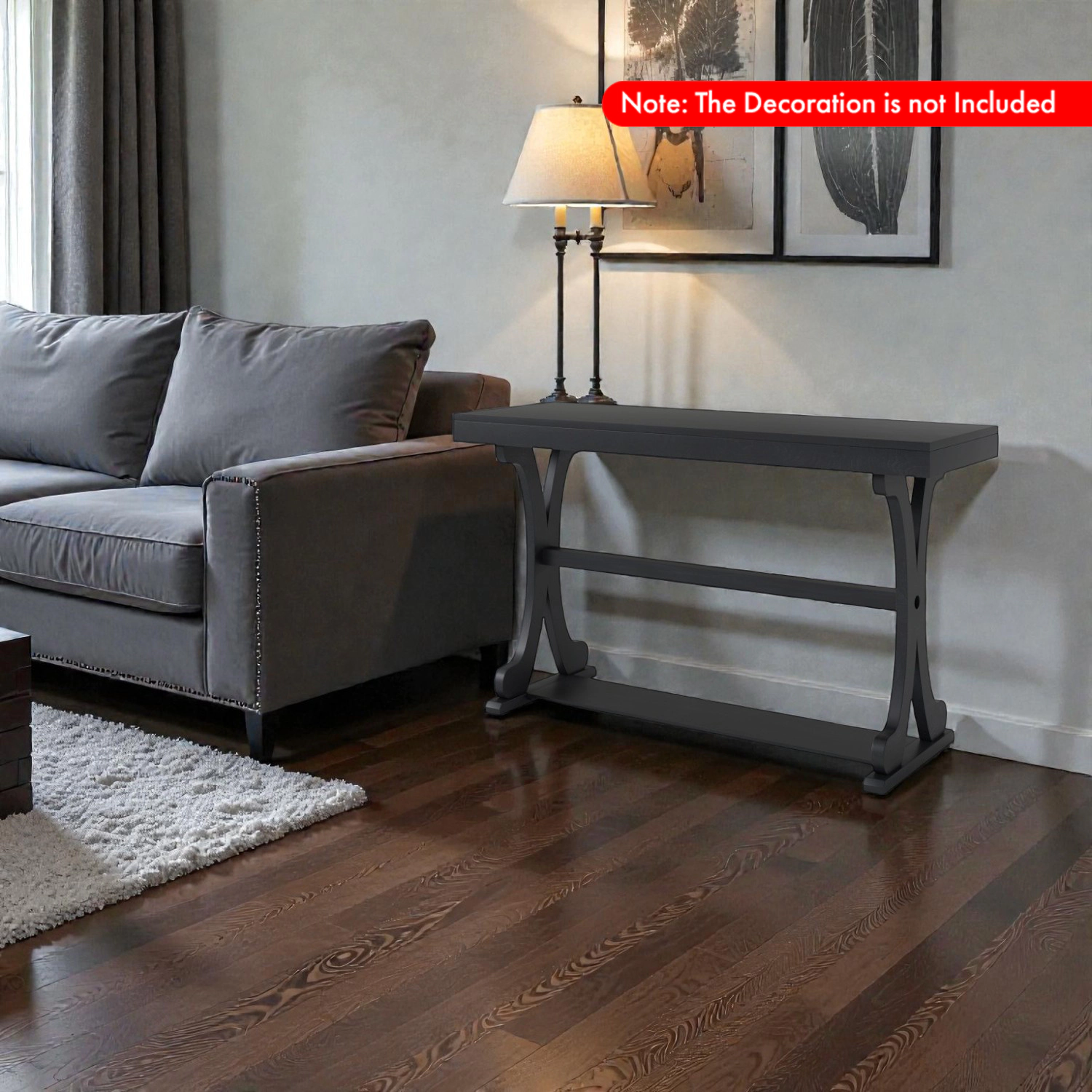Hivvago Elegant Narrow Hallway Table with Open Shelf and 52-Inch Length