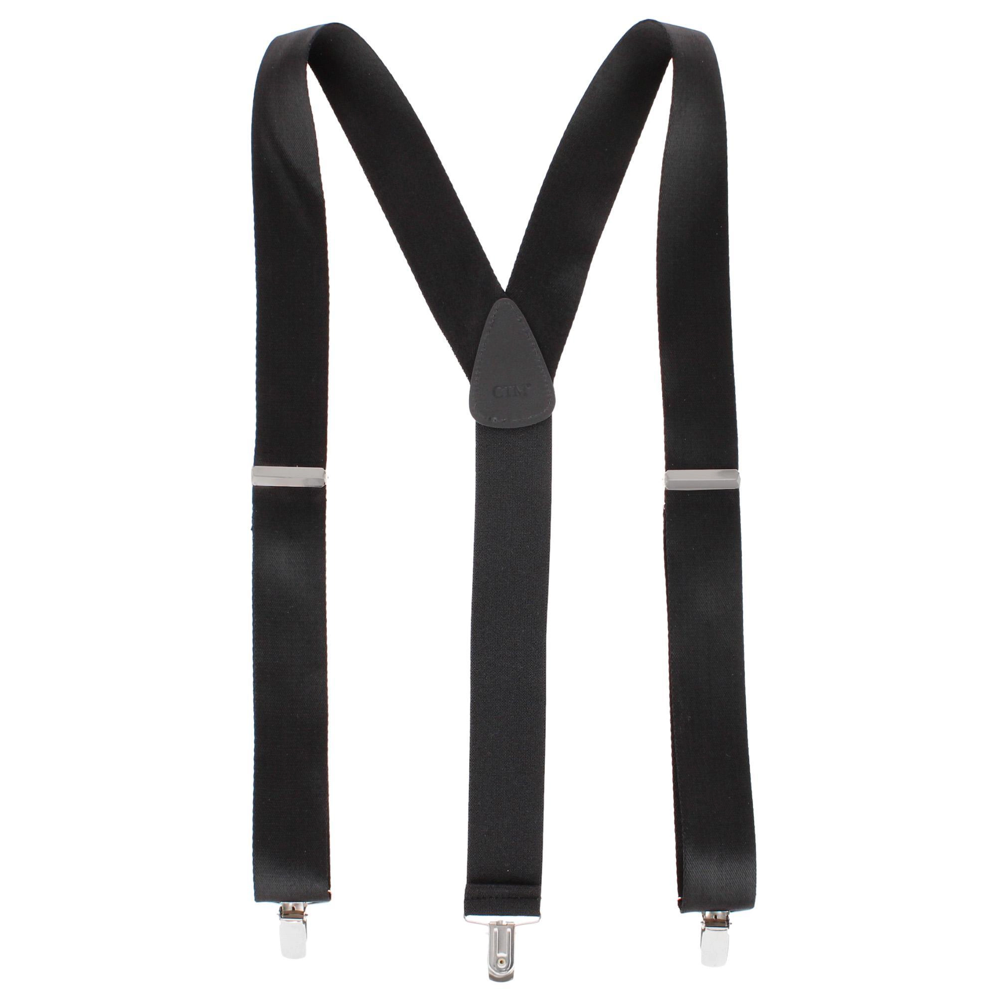 CTM® Men's 1.5 Inch Silky Feel Manhattan Clip End Suspenders