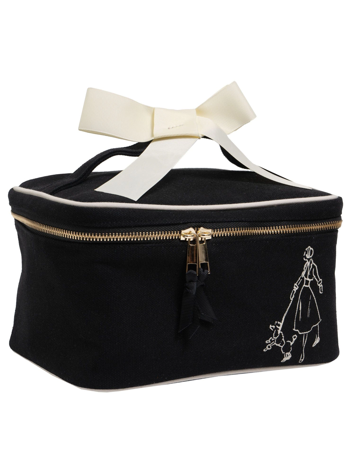 La L'Amour 16 oz Cotton Canvas Top-Handle Makeup Train Case