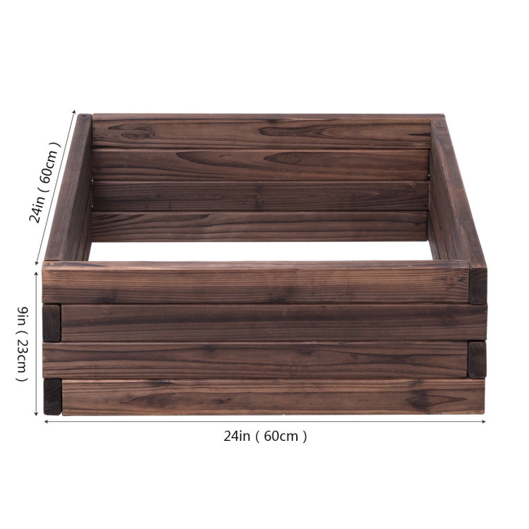 Hivvago Square Raised Garden Bed Flower Vegetables Seeds Planter