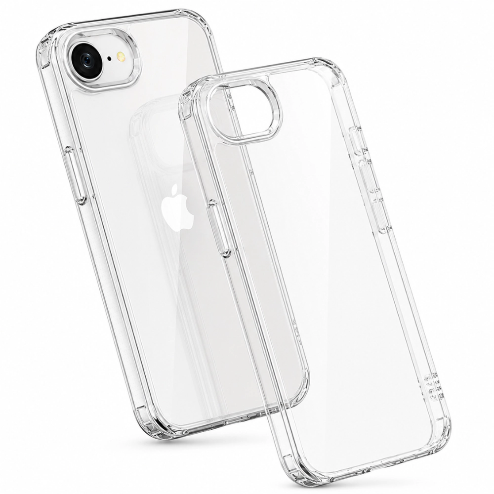 Qixxronics Transparent Case for iPhone 16e Shockproof Clear Phone Case