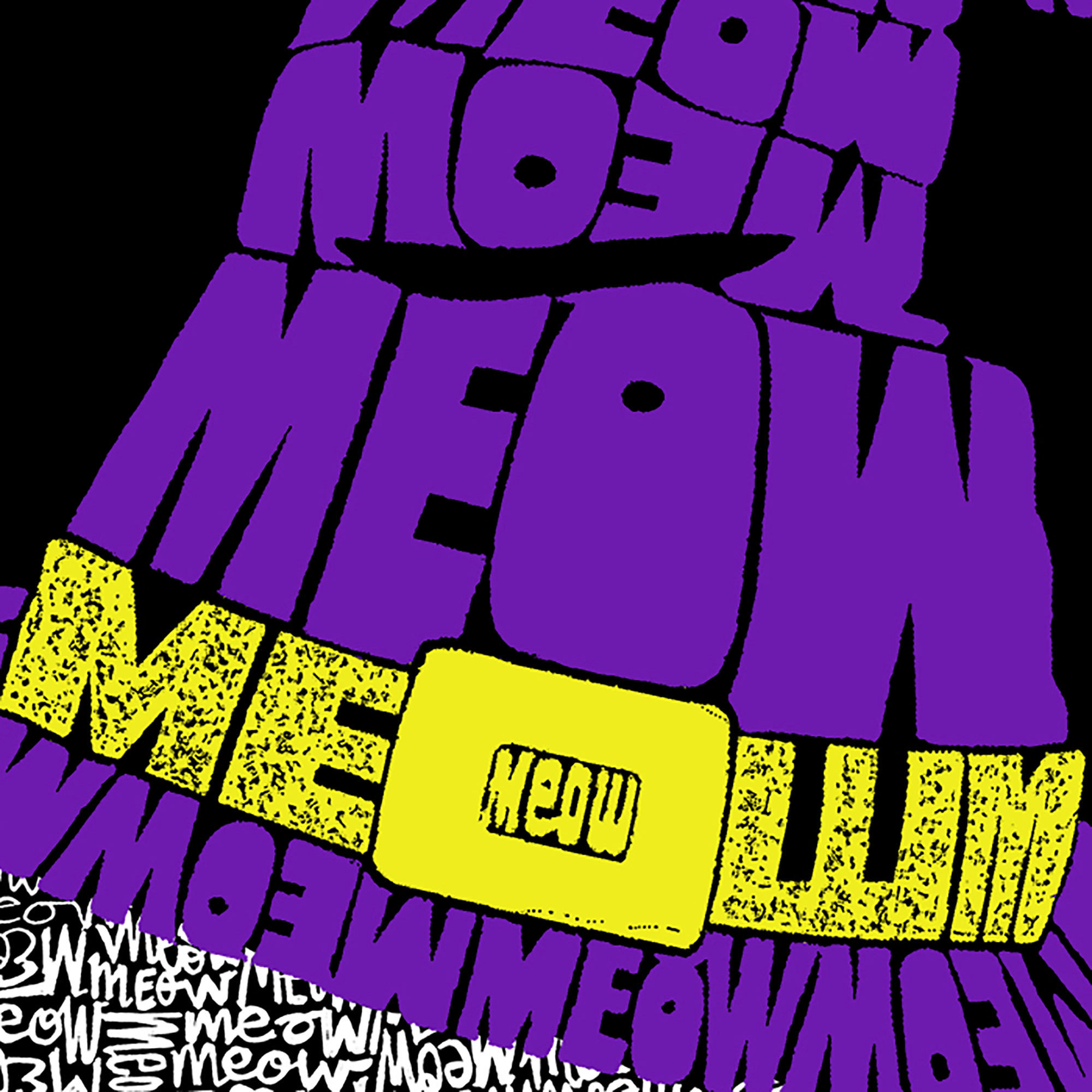 LA Pop Art Men's Cotton/Poly Blend Word T-Shirt - Peeking Witch Cat