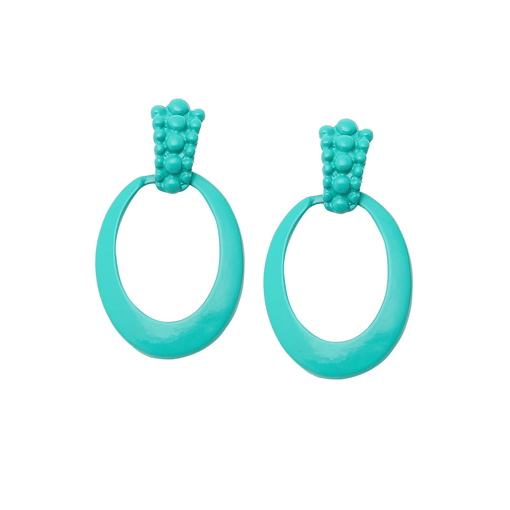 SOHI Women's Pink Halo Drop Earrings