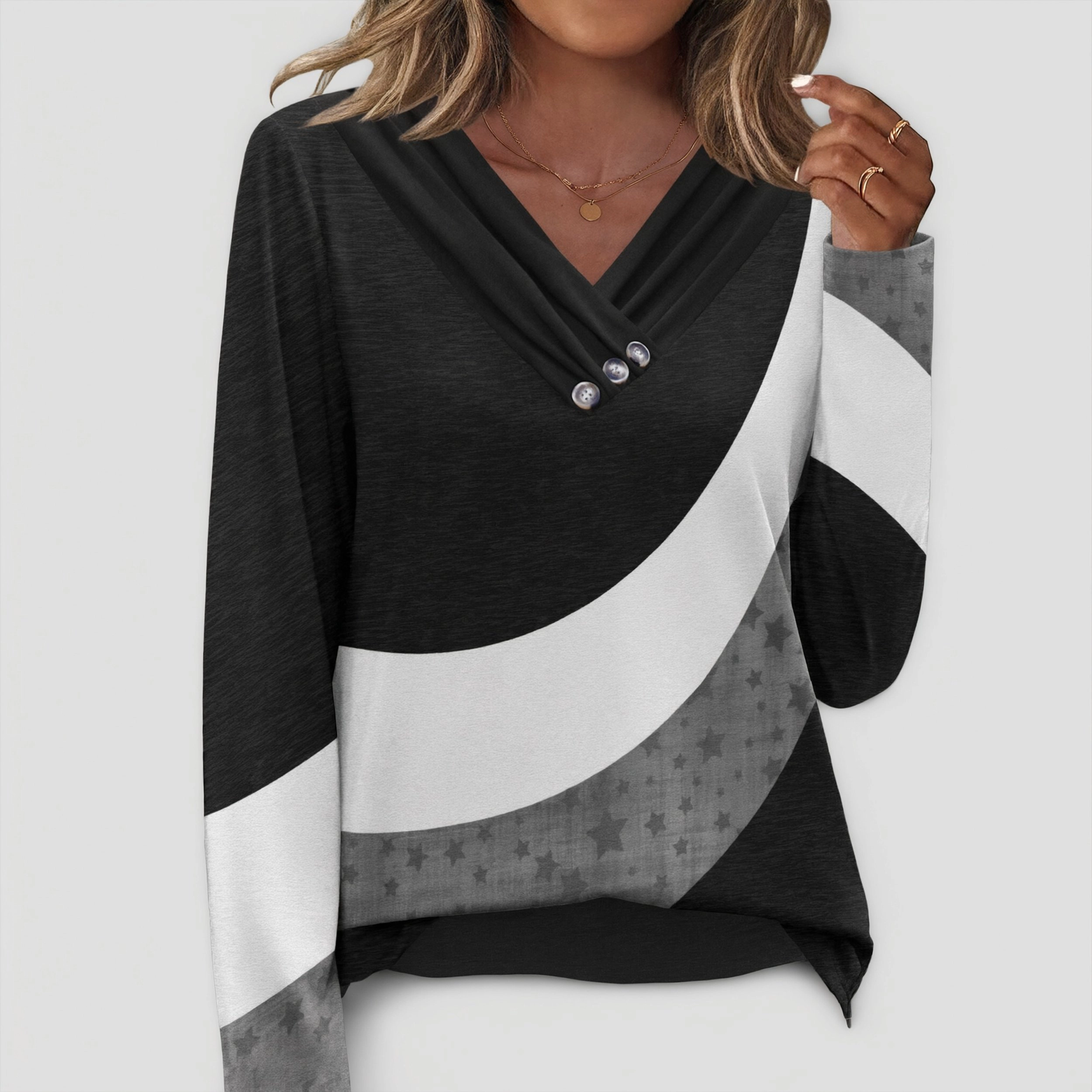 Zeagoo Women V Neck Long Sleeve Tunic Top