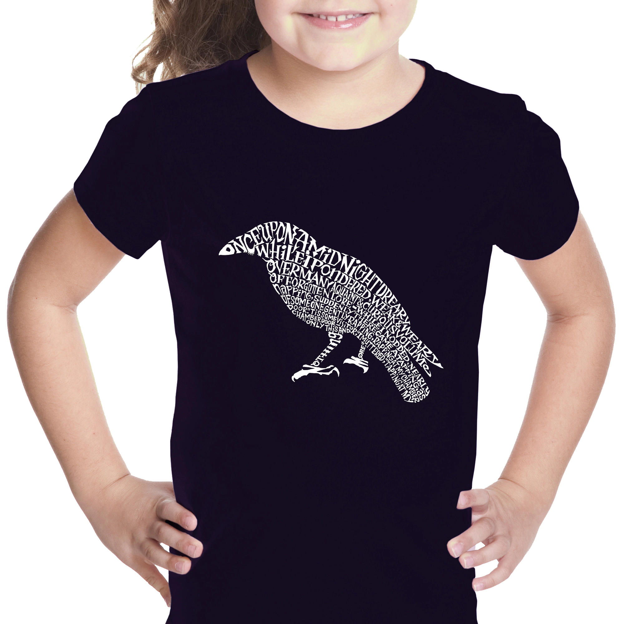 LA Pop Art Girls Word T-Shirt - Edgar Allen Poe's The Raven
