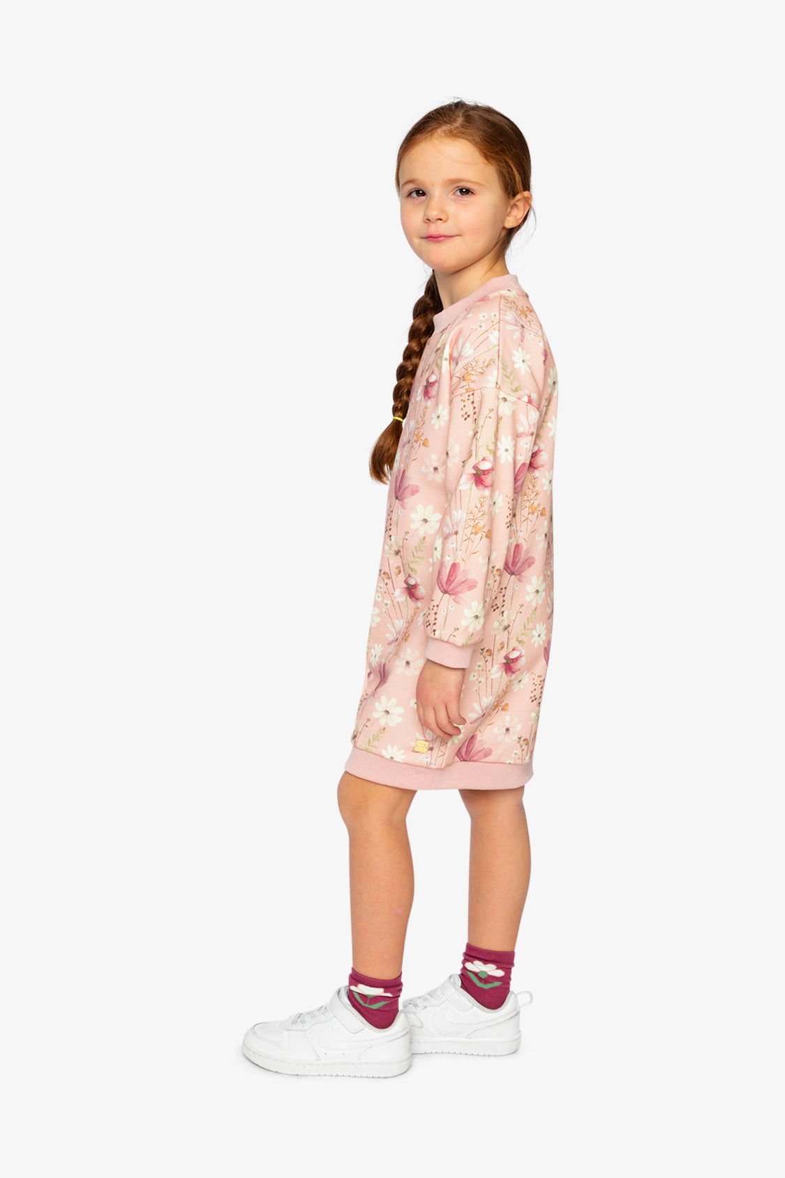 Deux par Girls French Terry Dress with Printed Flowers