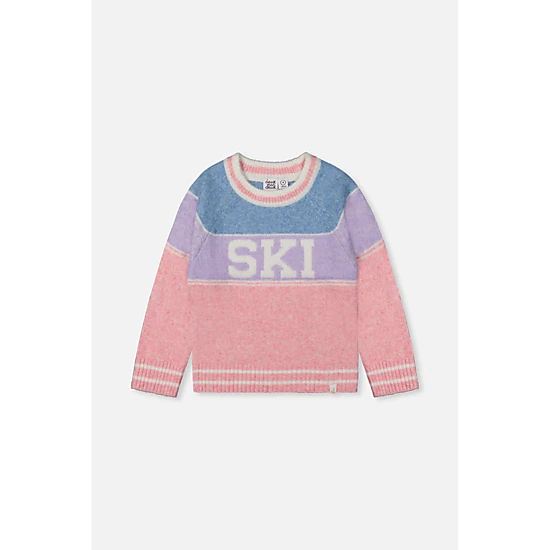 Deux par Deux Girls Color-Block Sweater with Ski Jacquard