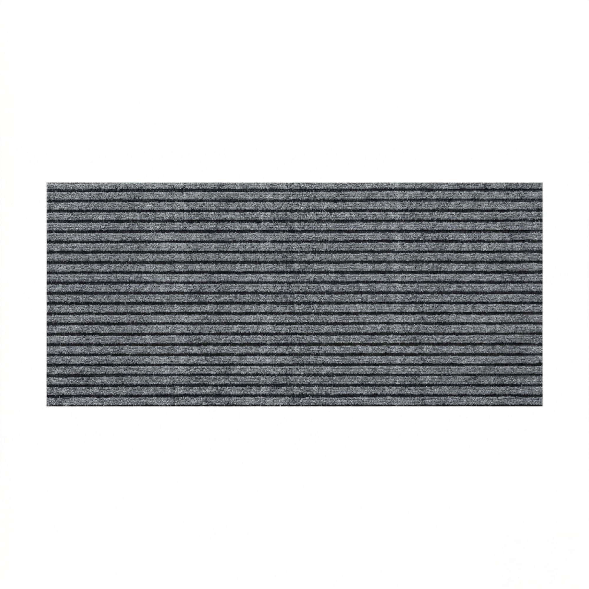Evideco French Home Goods Gray Ribbed Runner Polyester Doormat 78.75 x 35.5 Inches