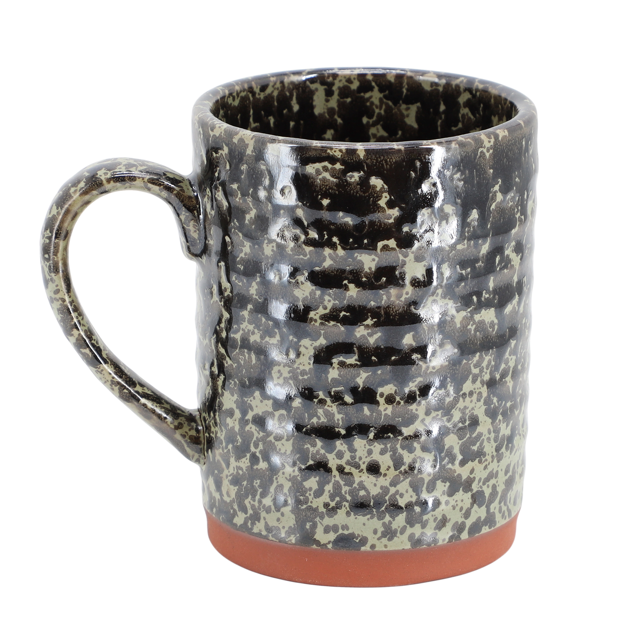 Gibson Home Terra Bella 4 Piece 18.5 Ounce Terracota Mug Set in Peacock Green