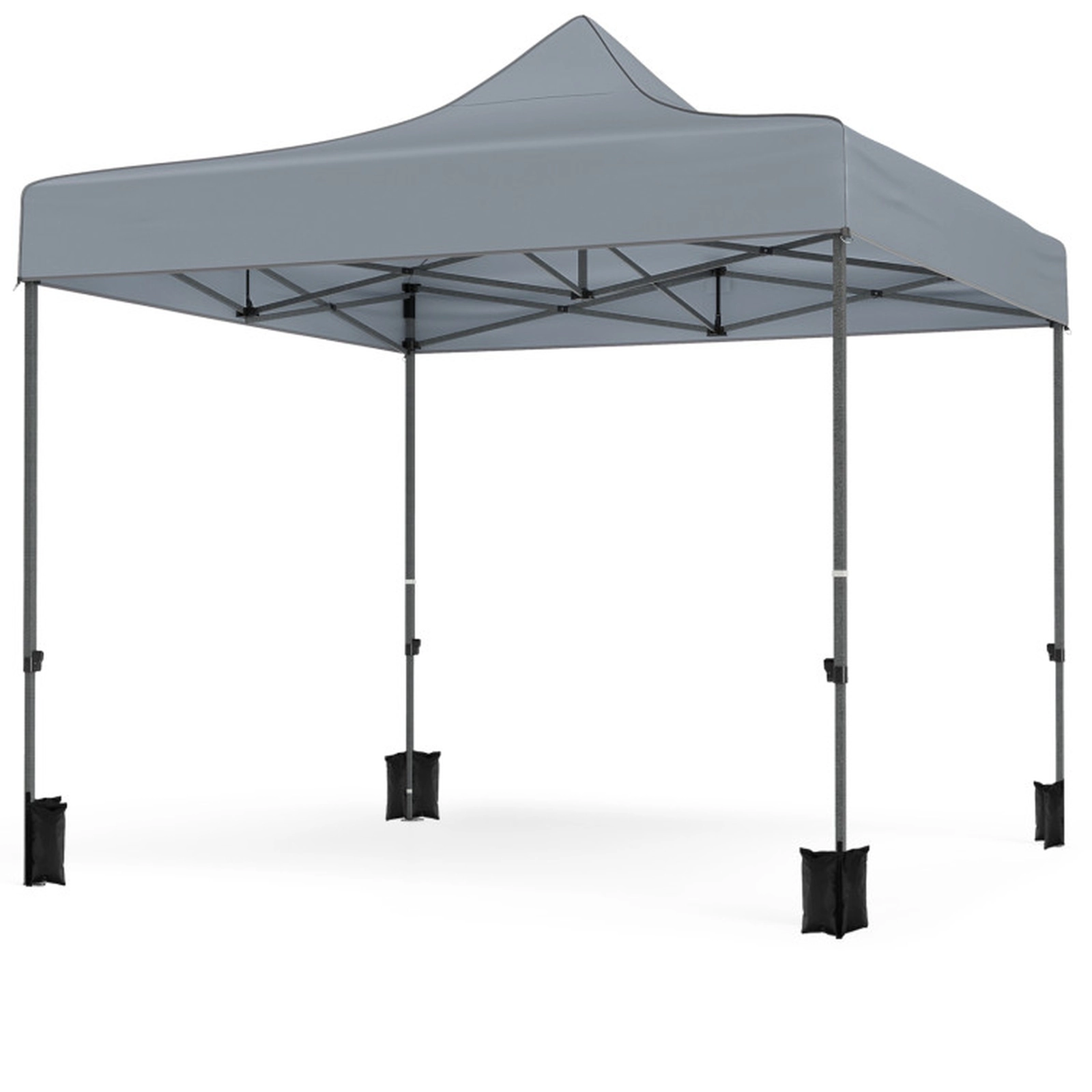 SUGIFT Pop Up Canopy Tent with 4 Removable Sidewalls and Wheeled Bag 49-lb Net Weight Gray