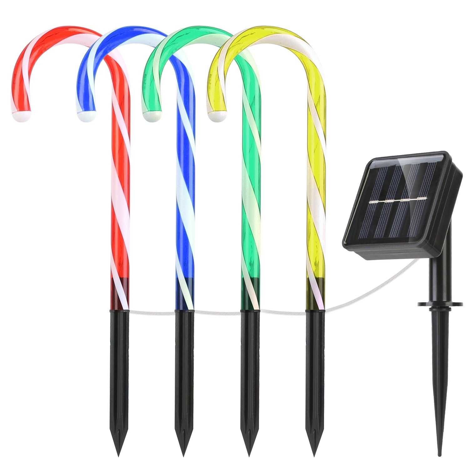 GBruno Solar Waterproof Candy Cane Stake Light