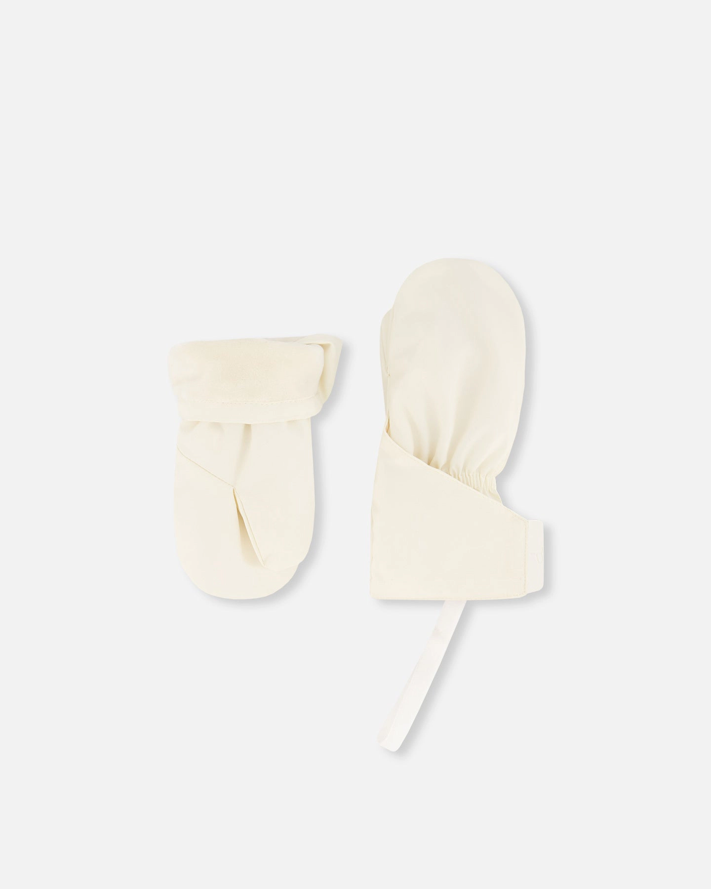 Deux par Deux Unisex Lined Mittens with Extended Cuffs and Connector String