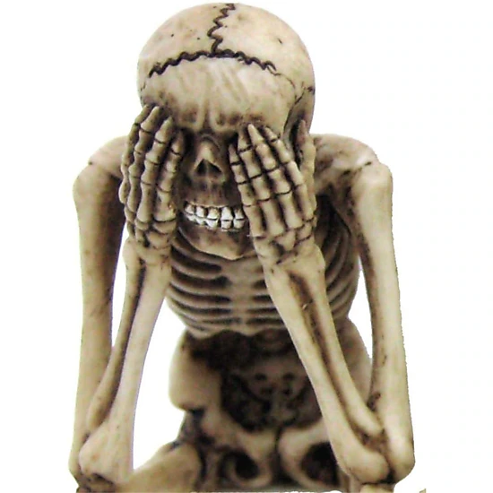 Pacific Giftware See Speak and Hear No Evil Skeleton Halloween Shelf Sitters Statue Figurine 3.75 inch