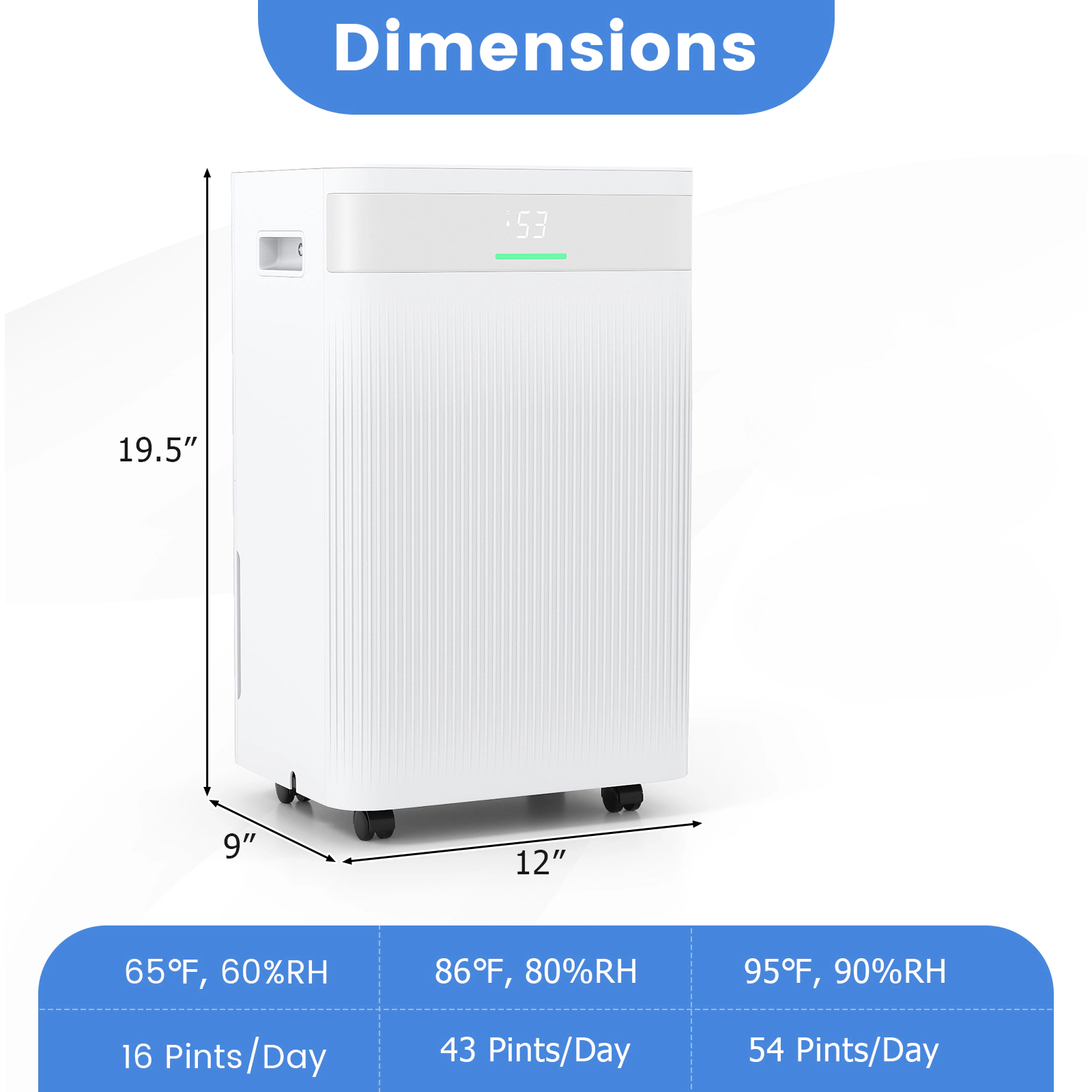 SlickBlue Automatic Home Dehumidifier with Water Tank, Sleep Mode