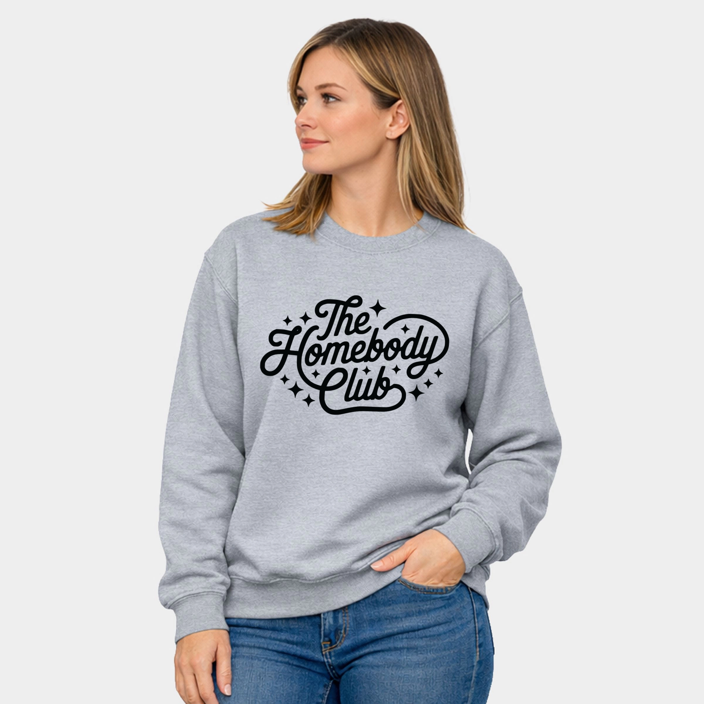 Simply Sage Market - The Homebody Club Cursive Stars  Women's Graphic Sweatshirt