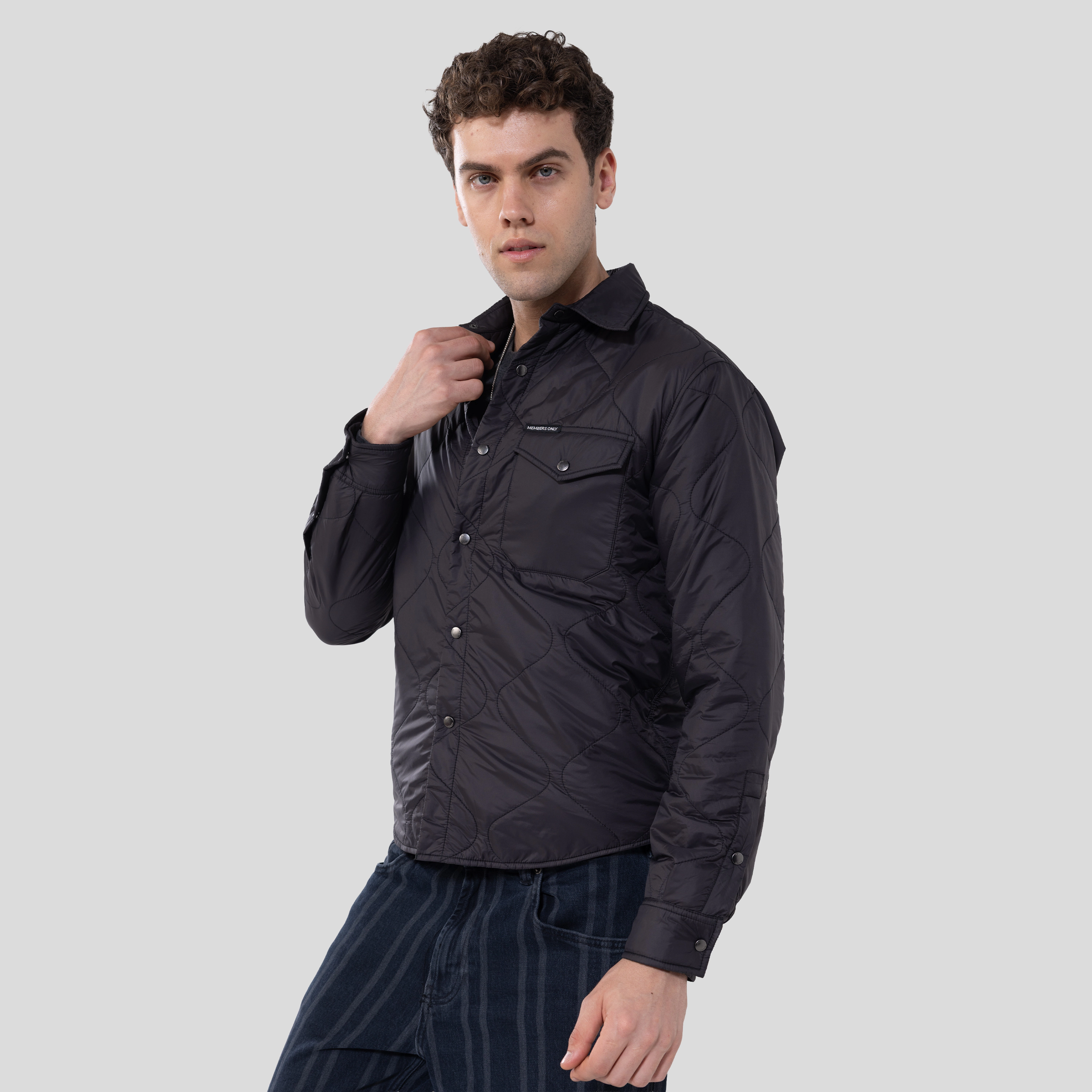 Members Only Men's Quilted Shirt Jacket