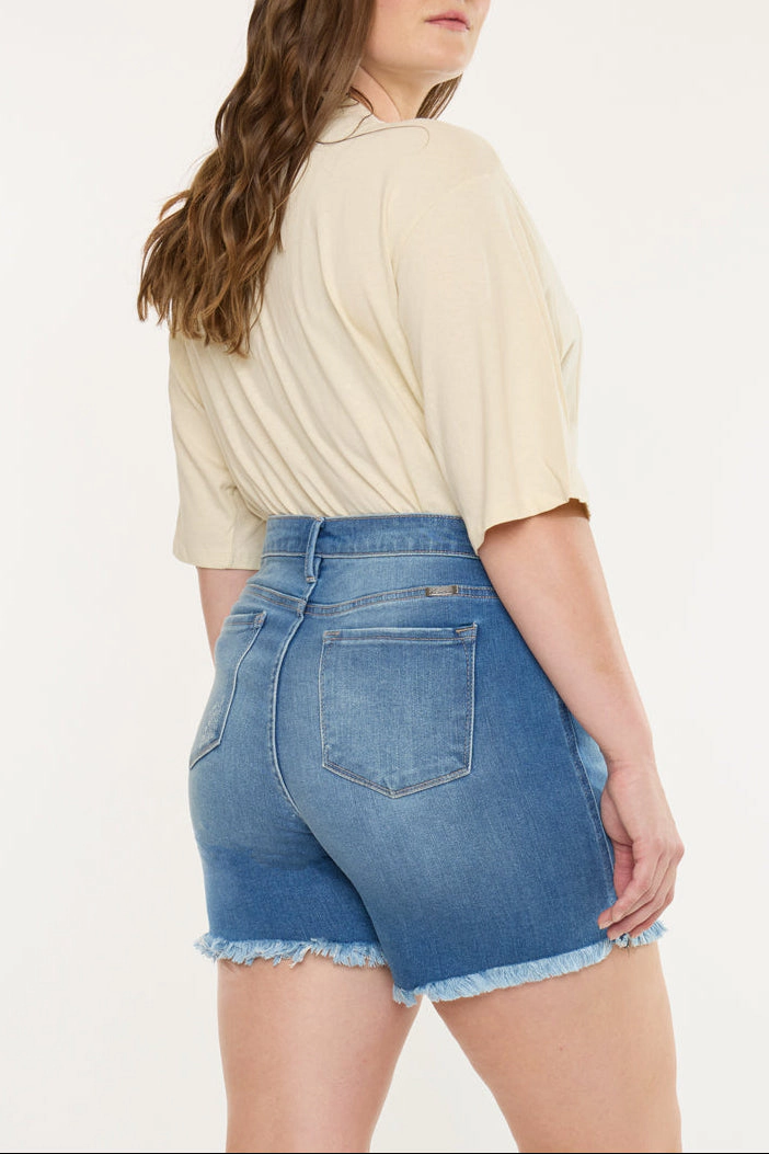 KanCan Women's Plus Mid Rise Shorts Zelda