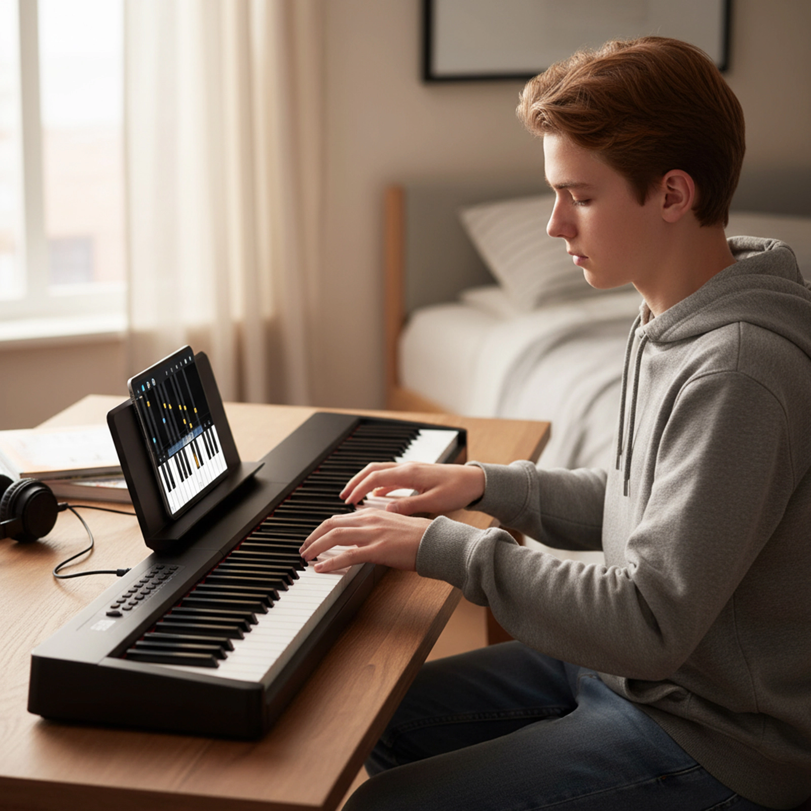 SUGIFT Black 88-Key Velocity-Sensitive Piano Keyboard with 2600mAh Rechargeable Battery and Dual Speakers
