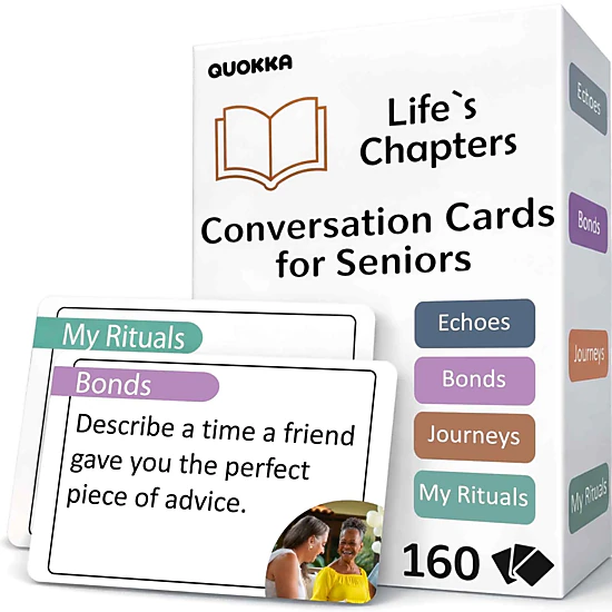 QUOKKA Memory & Conversation Cards for Seniors – Phrase Matching & Discussion Activity Cards