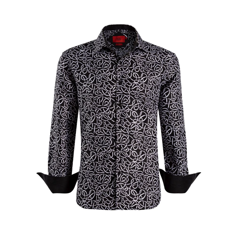 Elie Balleh Boys Slim Fit Elie Balleh Boys' Swirl Print Button-Down Shirt