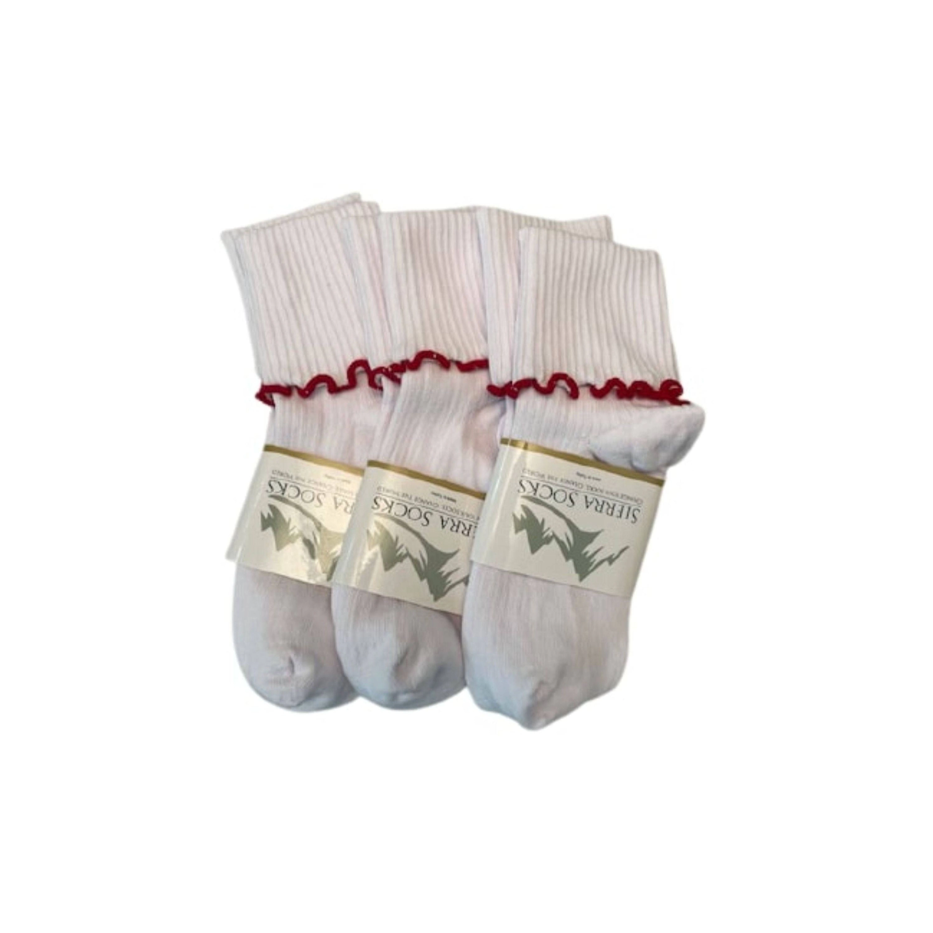 Wear Sierra Girl's Turn Cuff Lettuce Edge Socks