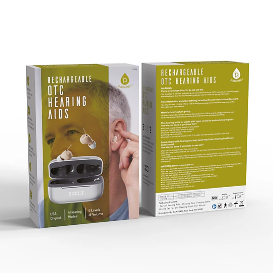 Pursonic Rechargeable OTC Hearing Aids for Adults with 4 Hearing Modes & 6 Adjustable Volume Levels