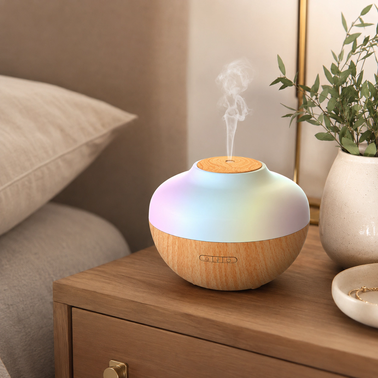Pursonic Unisex Home Wellness Bundle with Sunset Projector Table Lamp & Essential Oil Aroma Diffuser