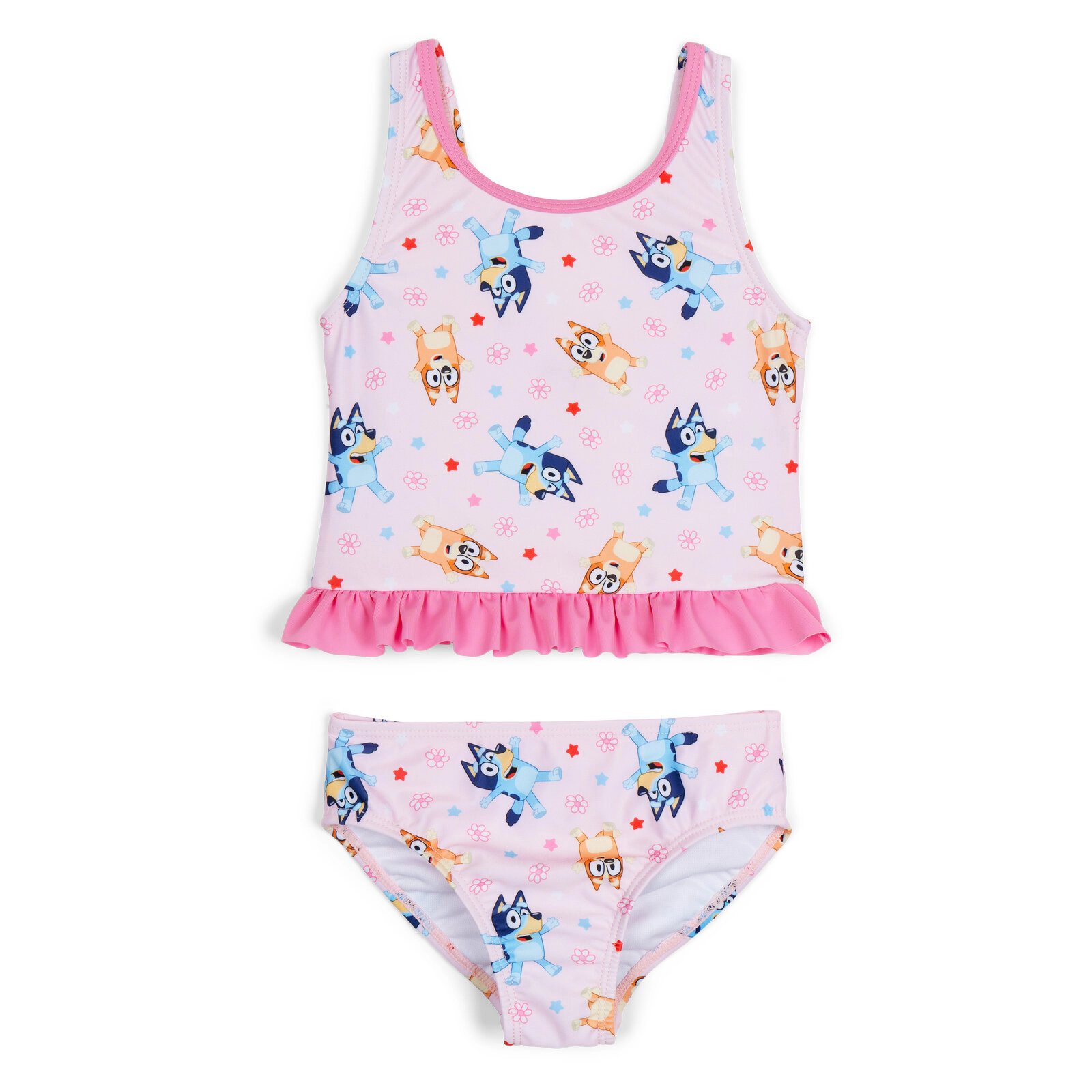 Bluey Girls' Swimwear 2-Piece Tankini and Bottoms Set