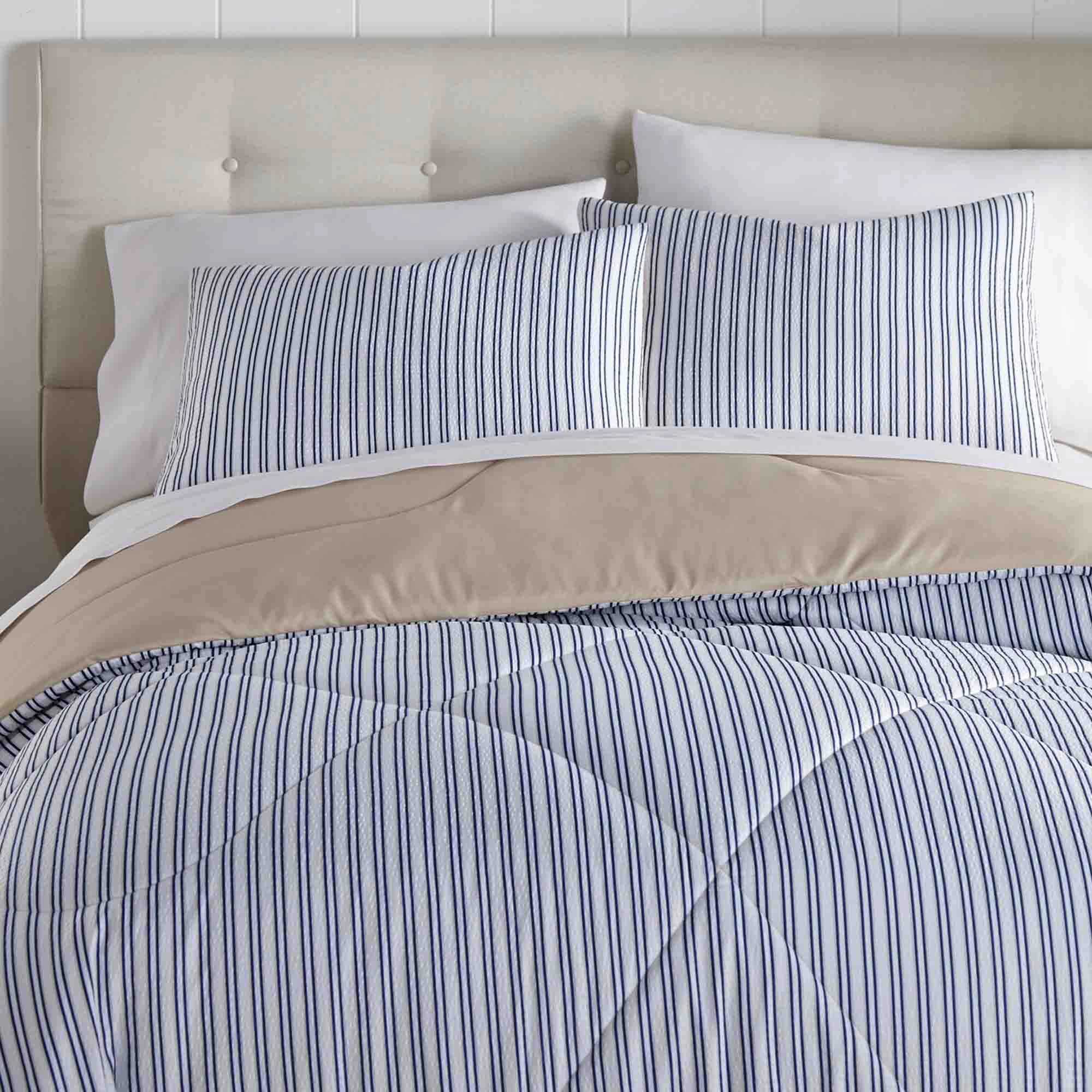 Seersucker Polyester Comforter Set Sailor Stripe by Shavel Home Products