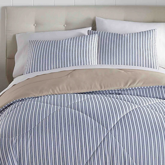 Seersucker Polyester Comforter Set Sailor Stripe by Shavel Home Products