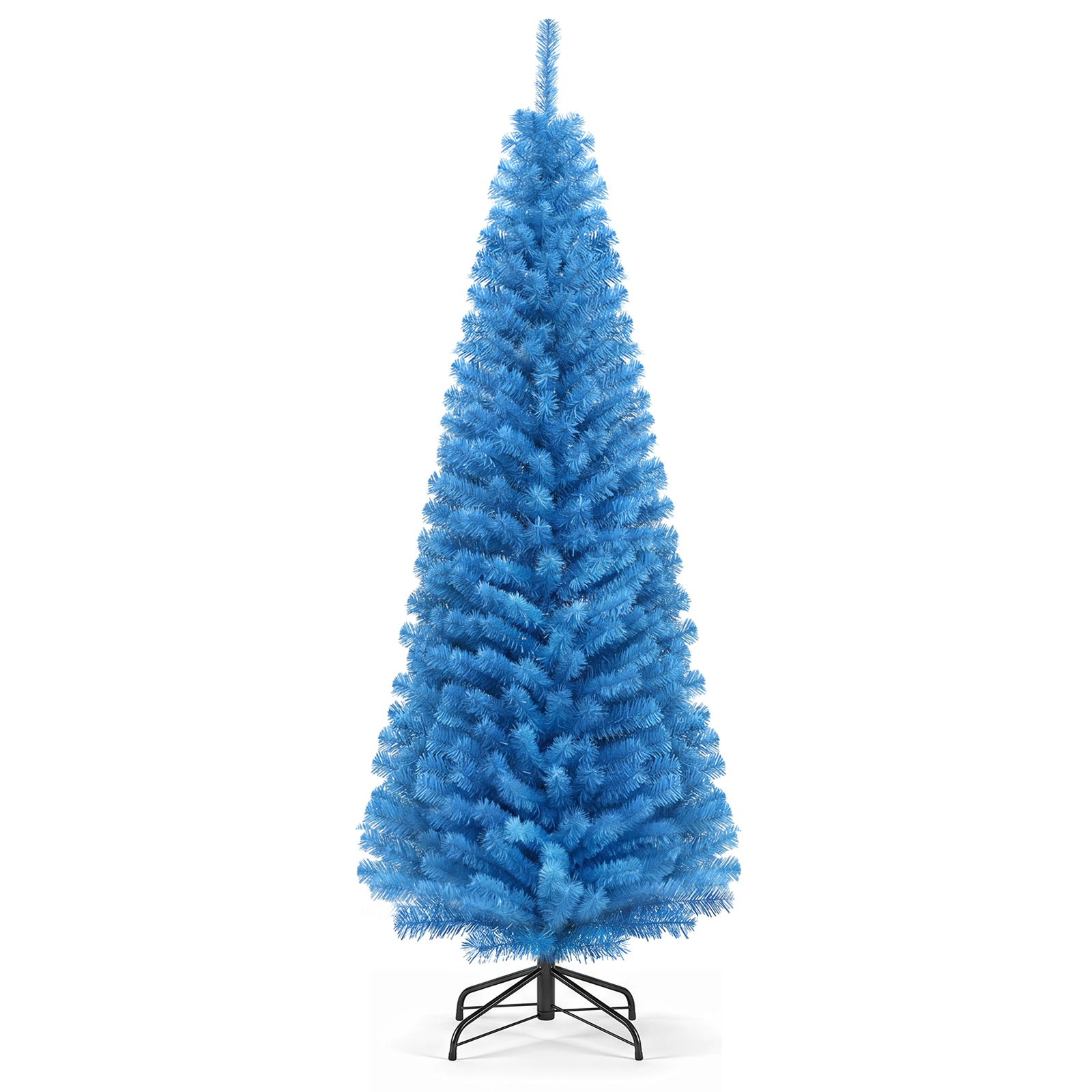Costway 6 FT Artificial Christmas Tree Unlit Xmas Pencil Tree with 520 Branch Tips