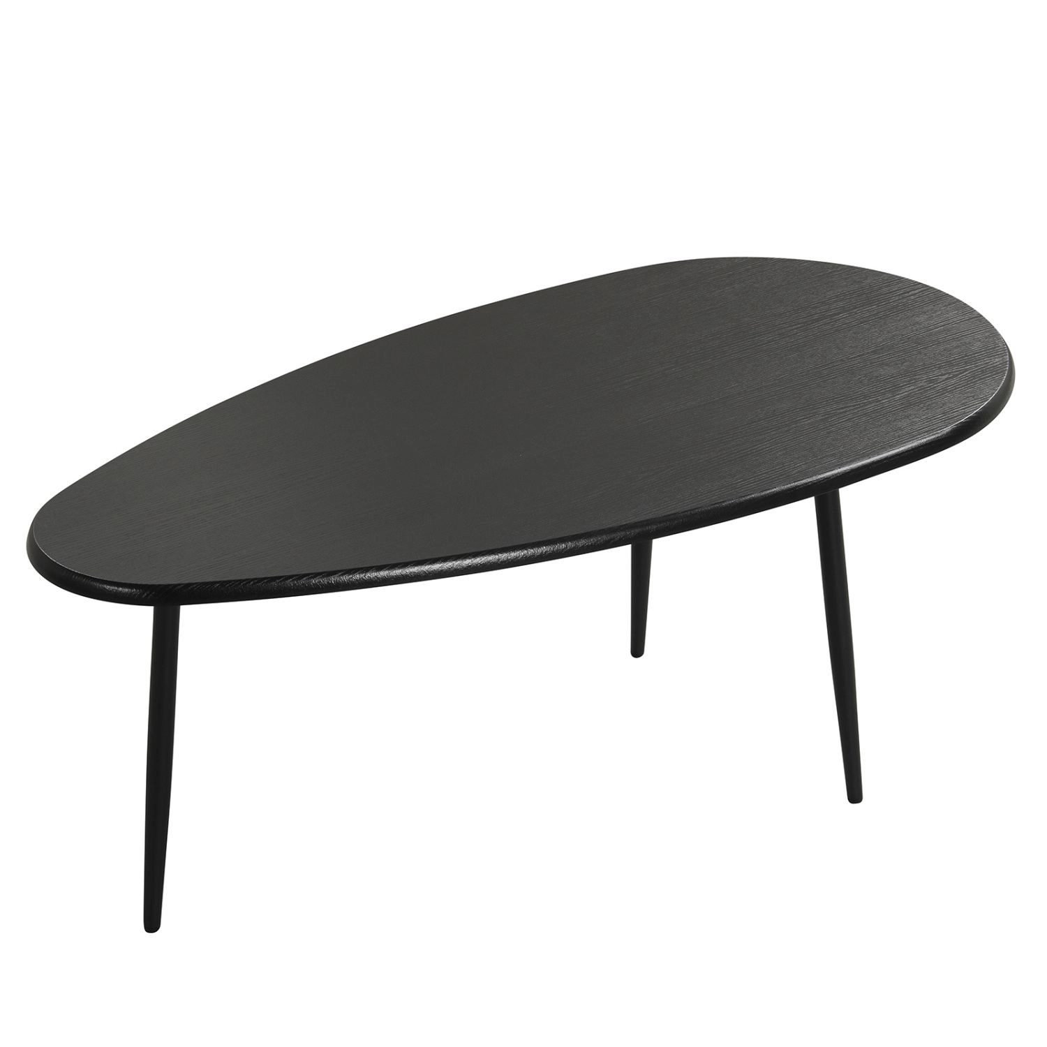 SlickBlue Modern Oval Center Table with Wood Top and Metal Base