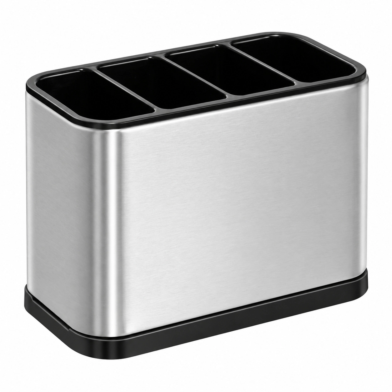 WZK Stainless Steel 4 Divided Compartment Flatware Kitchen Utensil Holder