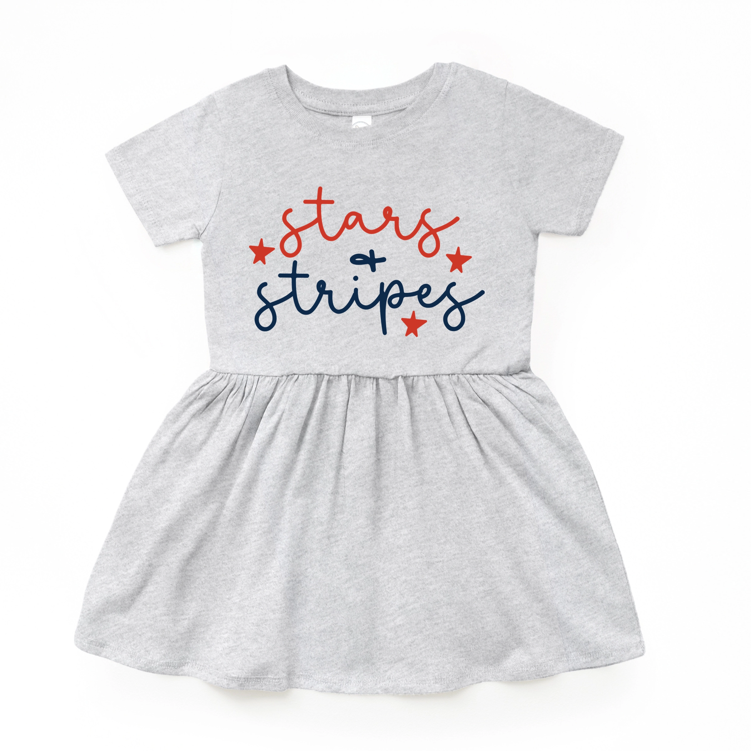 The Juniper Shop - Patriotic Stars And Stripes Cursive Infant Dress