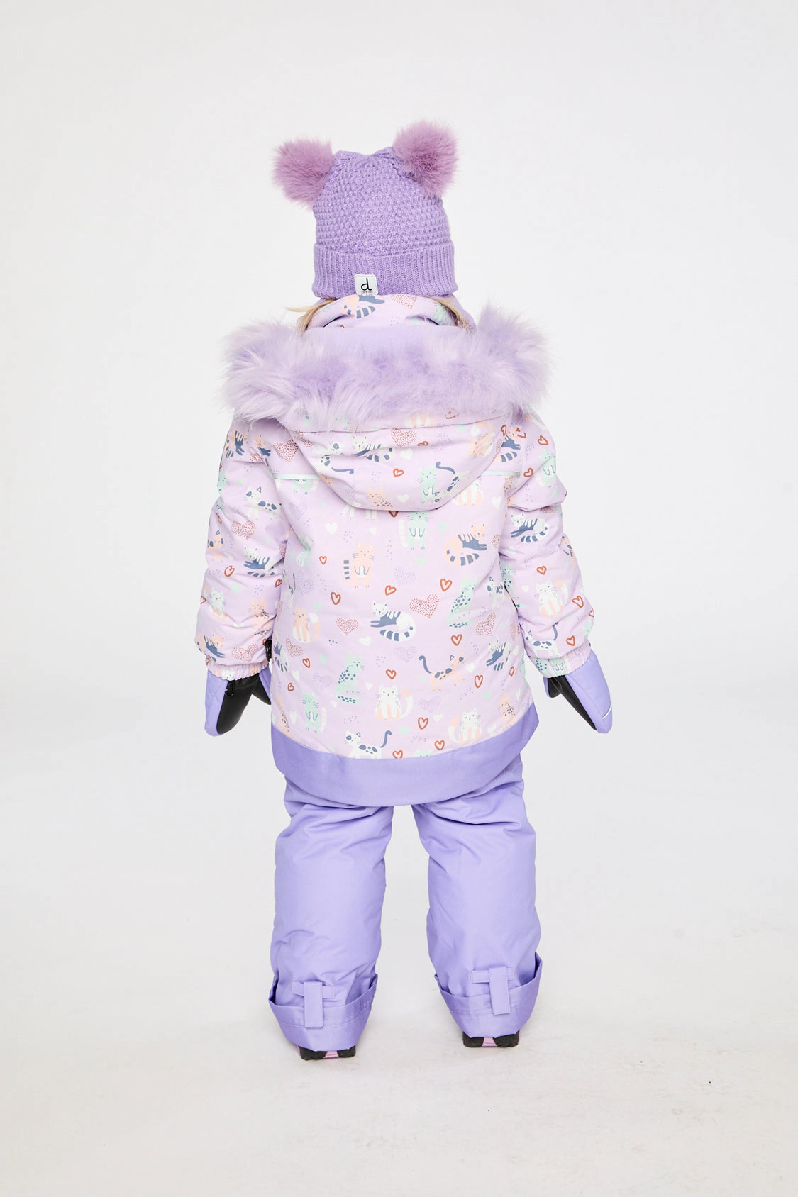 Deux par Girls Cat Print Two Piece Discover Snowsuit with Hooded Jacket and Snow Pants