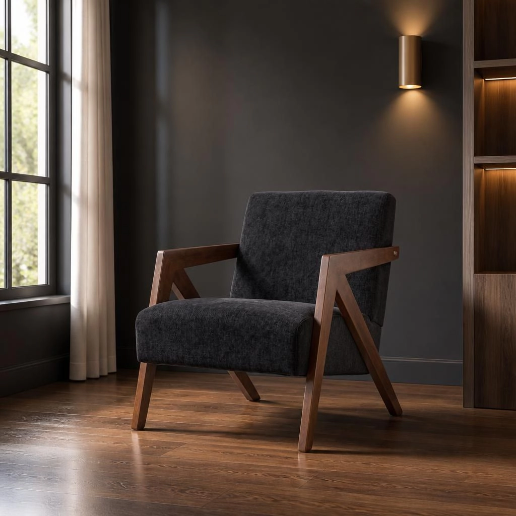 GOODSILO Compact Upholstered Chenille Accent Chair