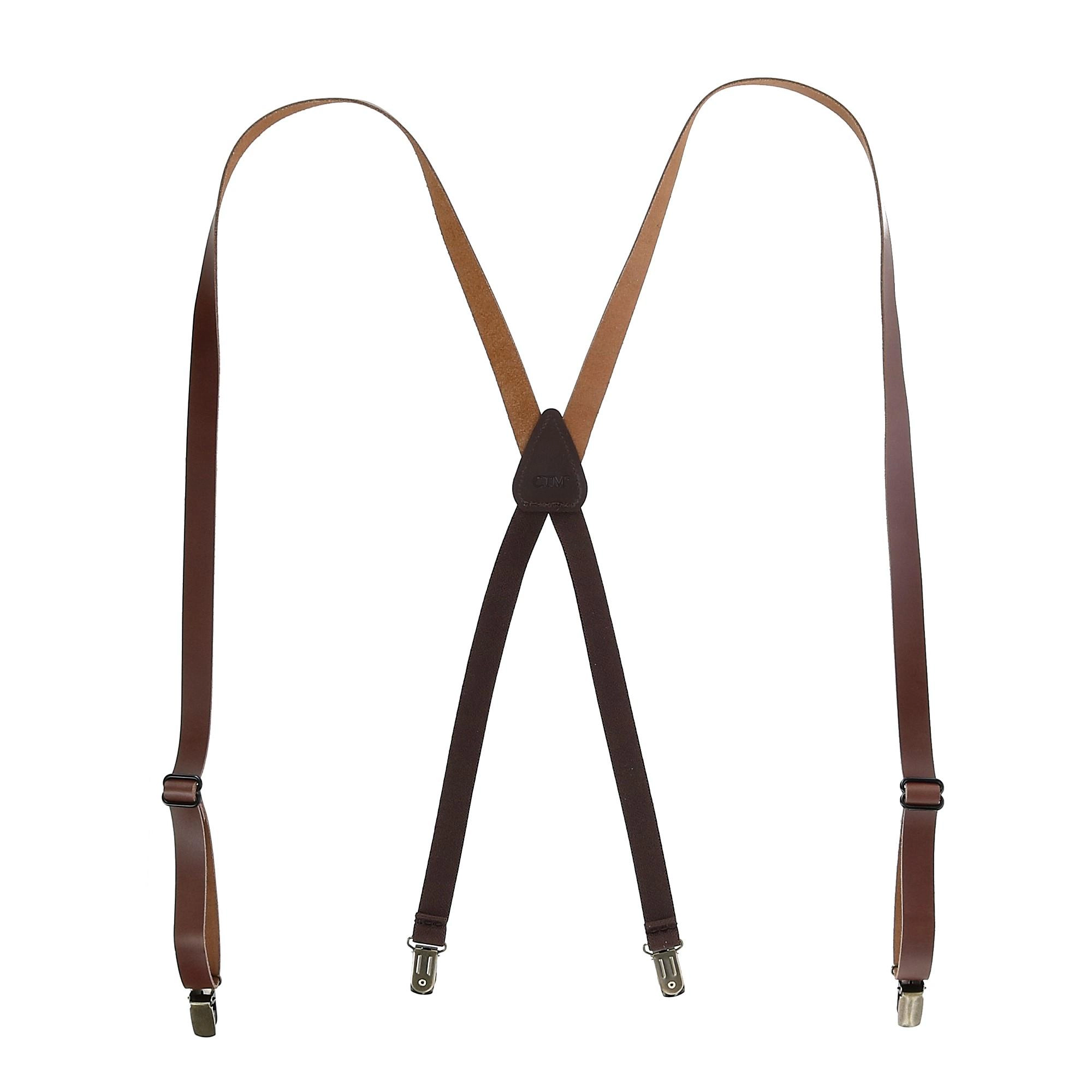 CTM® Coated Leather Clip-End 3/4 Inch Suspenders