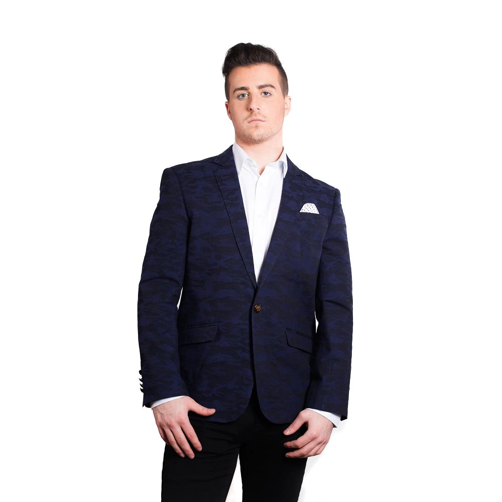 Elie Balleh Men's Slim Fit Camoflage Sports Coat Jacket