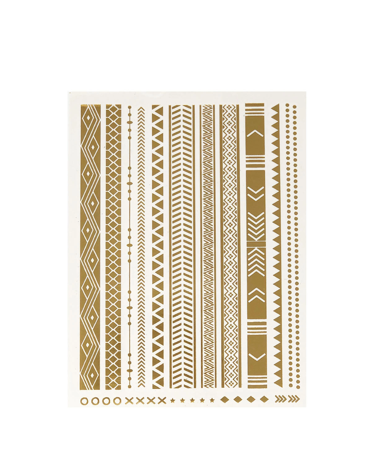 Wrapables Celebrity Inspired Temporary Tattoos in Metallic Gold Silver and Black (6 Sheets), Large