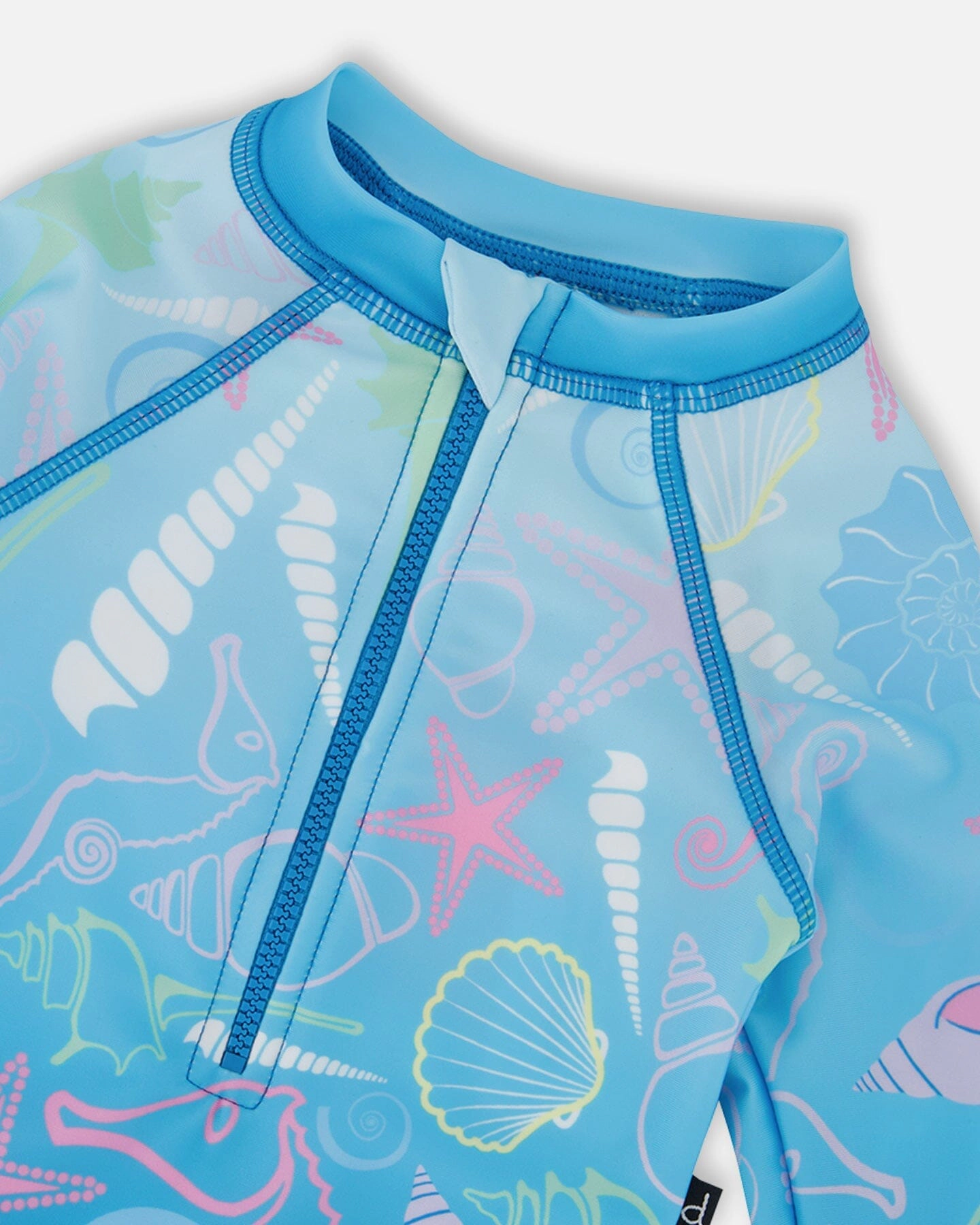 Deux par Girls Toddler One-Piece Long Sleeve Rashguard Shell Print