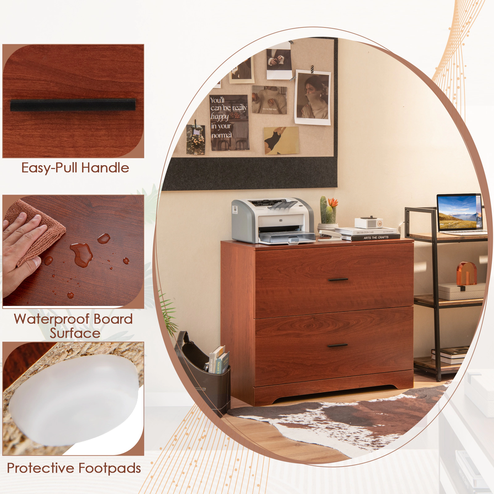 Hivvago Lateral File Cabinet with Drawers