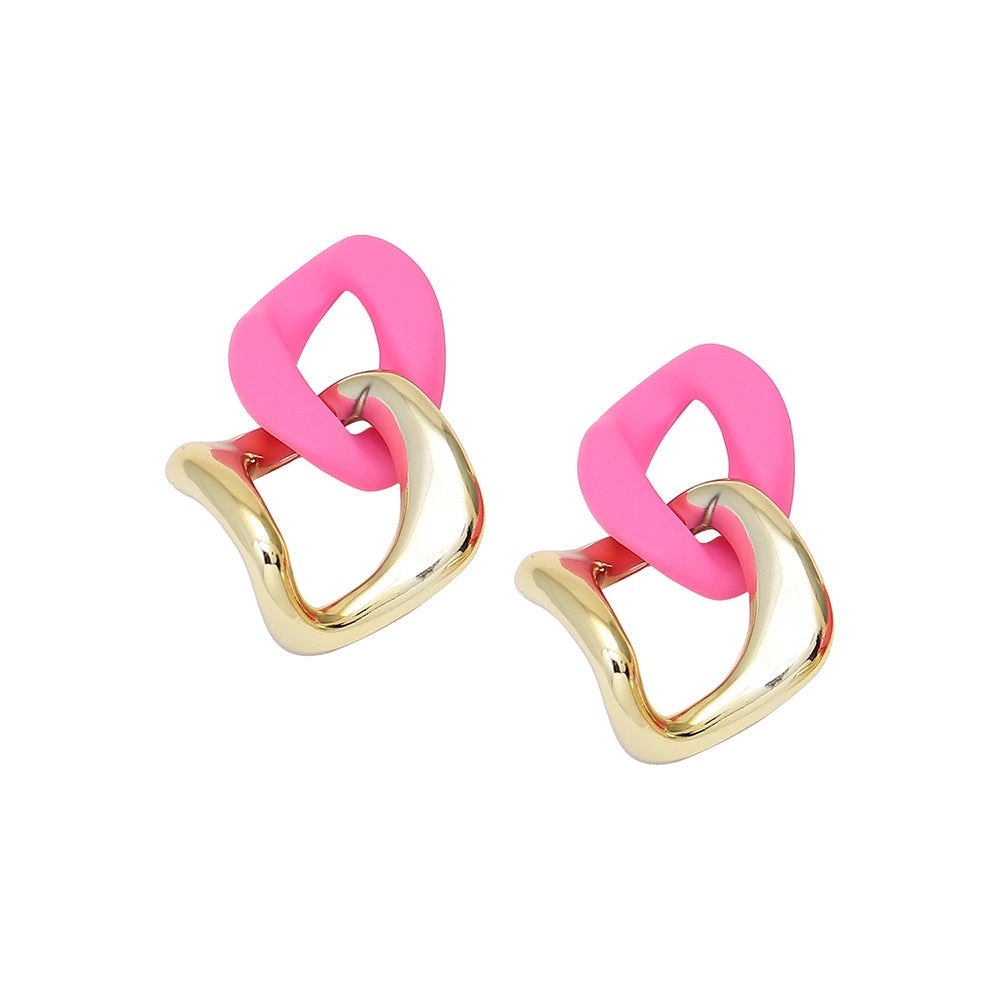 SOHI Women's Chainlink Drop Earrings