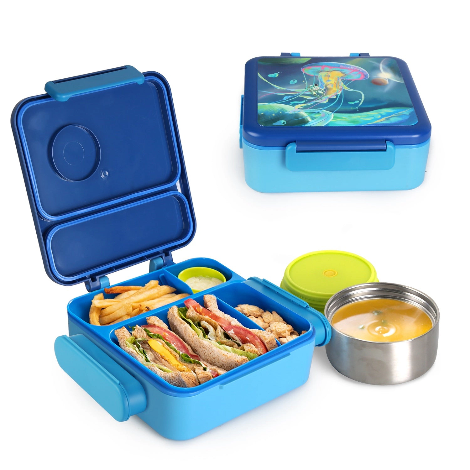 GBruno Kids' Kids' 2-Compartment Insulated Lunch Box Set