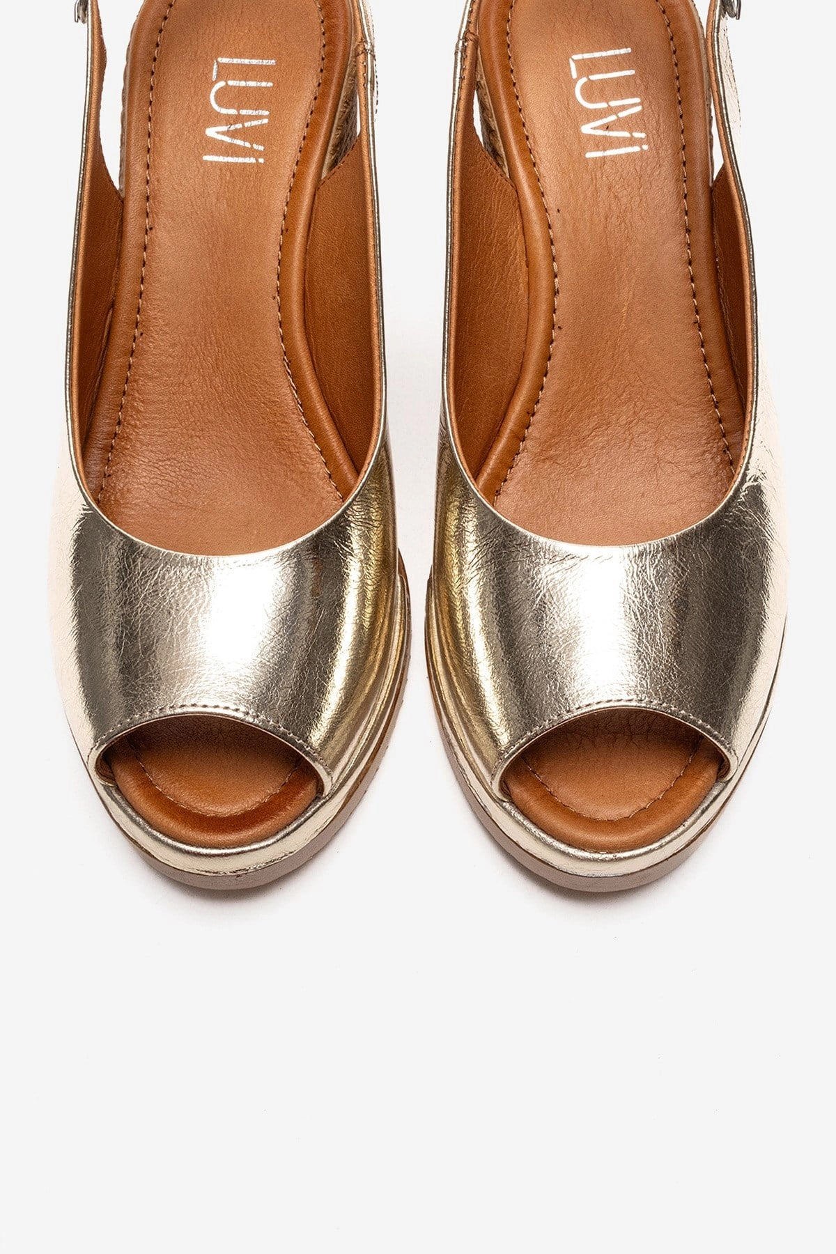 Forever & Always Womens Helina Leather Wedge Sandals