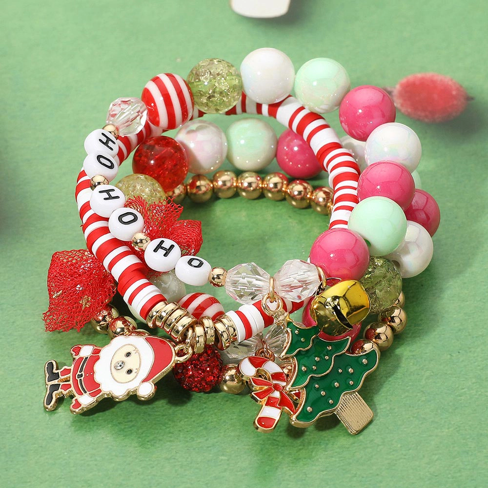 FASHNZFAB 4PCS - Message Beaded Stretch Multi Layered Bracelets